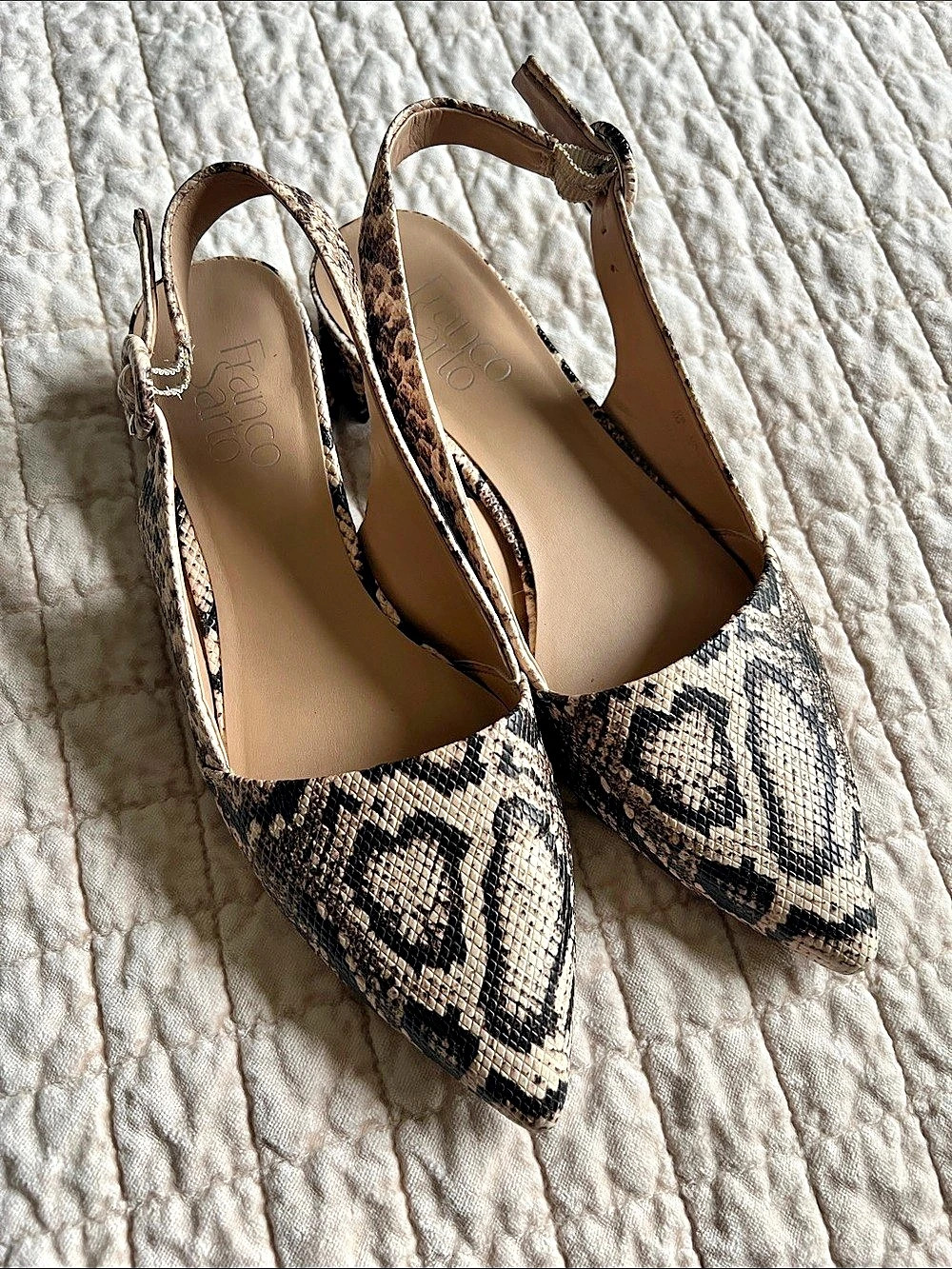 Franco Sarto Racer Slingback Pump Flats in Brown & Black